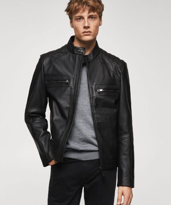 Leather biker jacket